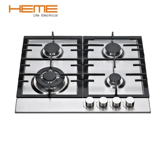 4 Burner Built-in Gas Hob with Cast Iron Pan Supports Estufa De Gas