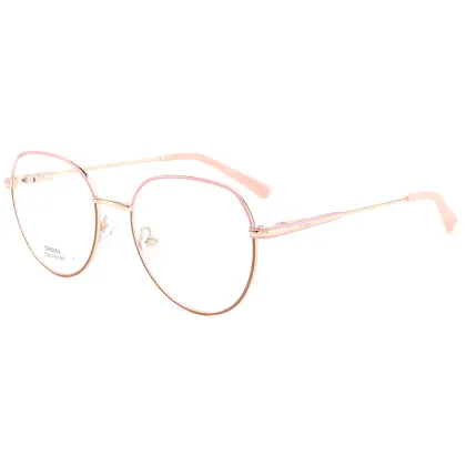 Beautiful Metal Frame Women's Student Optical Round Glasses for Youth