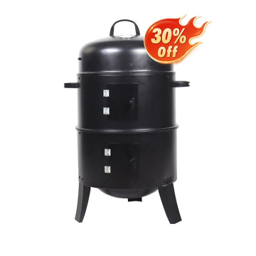 Épaississement de 3 couches de barbecue à charbon de bois sans fumée 3 couches Tour verticale Barreau de charbon de bois fumeur pour la viande de poisson