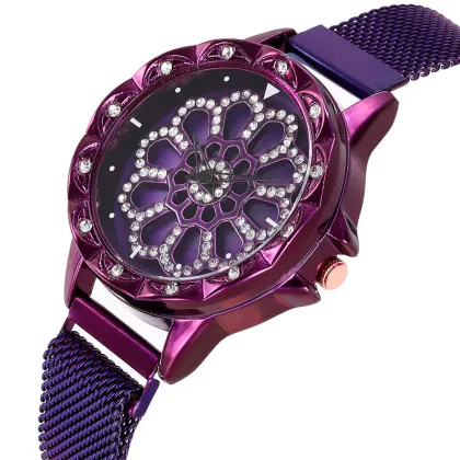 360 Rotation Girl's Magnets Quartz Bracelet Watch for Women: Stylish Timepieces