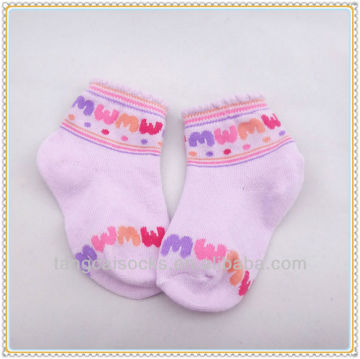 Purple color cheap price cotton baby socks for girls