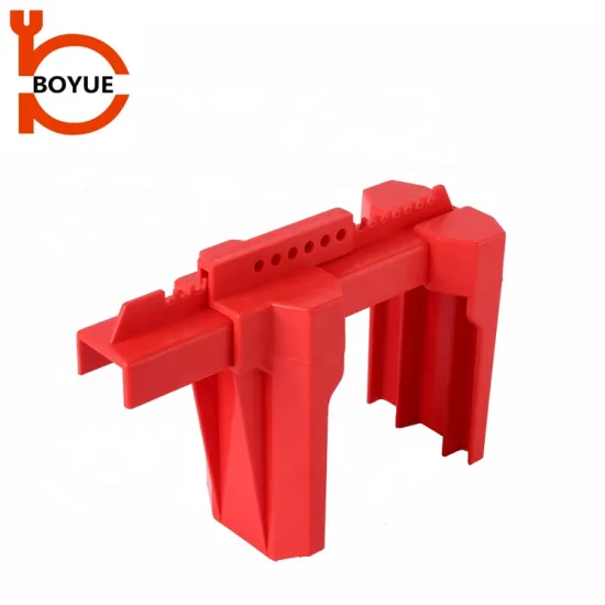 Adjustable Ball Safety Valve Lockout in Large Polypropylene Red with PrinzLock