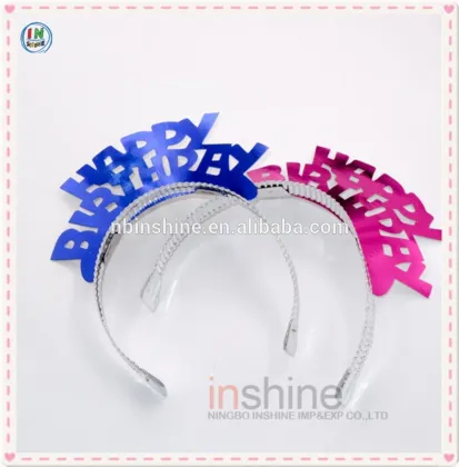 Children happy birthday headband for party , happy birthday foil paper party headband