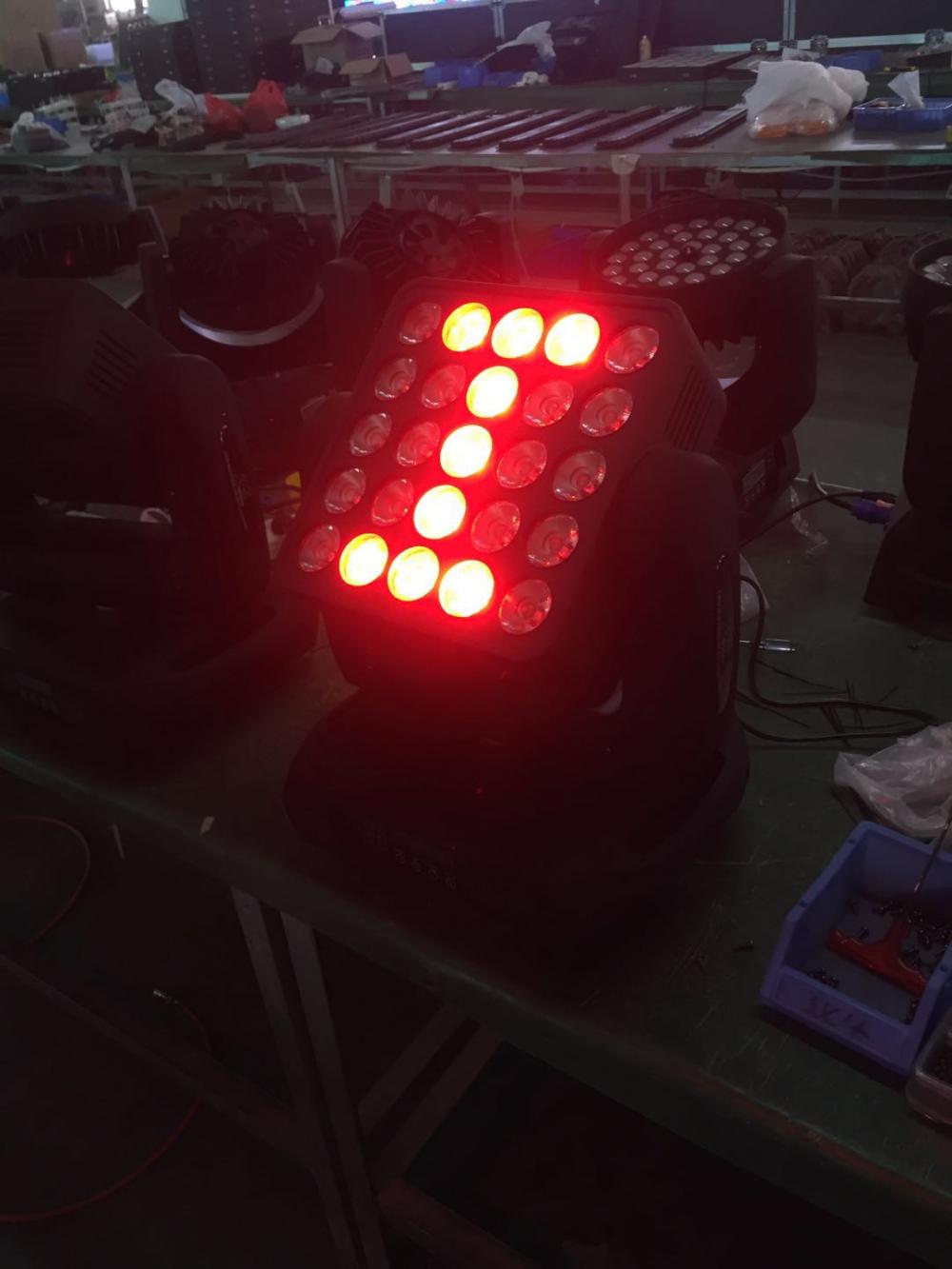 5x5 매트릭스 25x12w RGBW LED 픽셀 움직이는 헤드