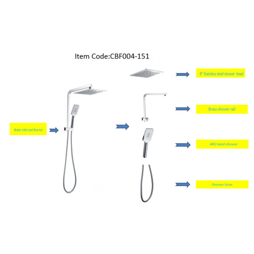 Chrome Plating Square Shower Column Suit