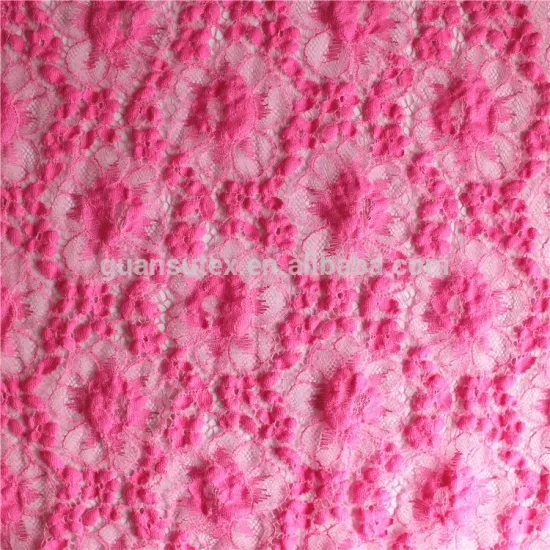 beautiful red high quality italian nylon cotton spandex guipure lace fabric for women casual dress