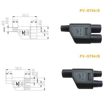 Mc4 Solar Cable PV connector IP65/IP2X 3mm 20A