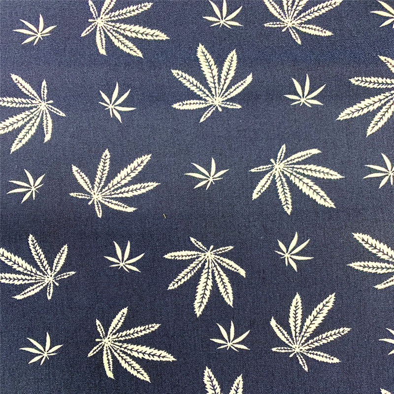Blue Fashion Print Bengaline Woven Plain Cloth Fabric