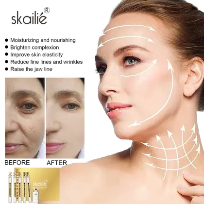 Korean No Needle Facial Serum with Gold Elastin Protein for Tightening and Lifting