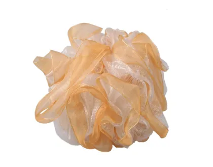 mesh orange ribbon exfoliating bath ball
