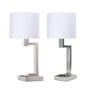 UL Listed Comfort Inn Table Lamp with Electrical Outlets