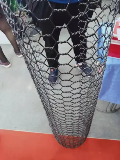 Galvanized stone cage rock filled gabion mesh