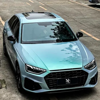 Glossy Mermaid Blue Charm Green Car Wrap
