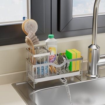 Standing Single-Tier Kitchen Storage Rack for Sink Faucet Accessories
