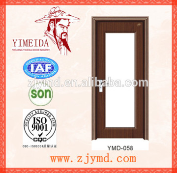 mdf pvc indoor doors coated with pvc,with glass