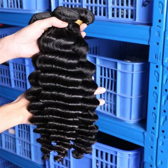 high quality 100% human hair 10A grade deep wave human hair weave bundles and closure cuticle aligned virgin hair extention