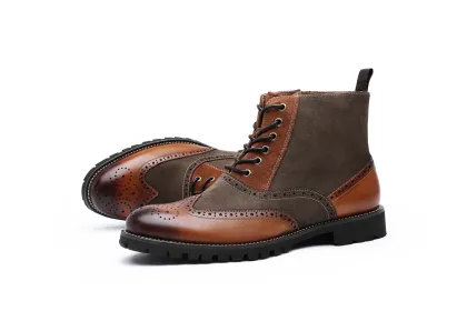 Genuine Leather Canvas upper Men's Boots