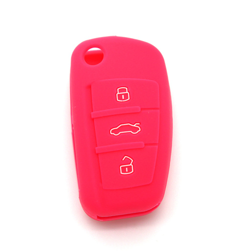 With logo Audi silicon embossed key cover