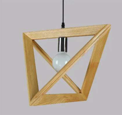 Nordic Simple Wood Triangle Lamps for Bedroom Indoor Lighting