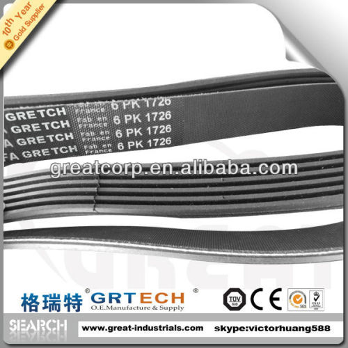 Manufacture poly v belt 6pk1726 for CITROEN, PEUGEOT