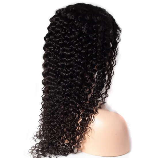 Human Hair Lace front wig with Baby Hair 180 Density tangle free deep wave curly Lace Front Wig