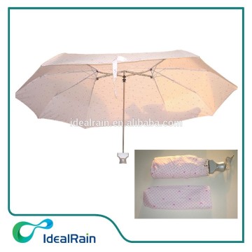 3 section machine print ladies foldable couple umbrella