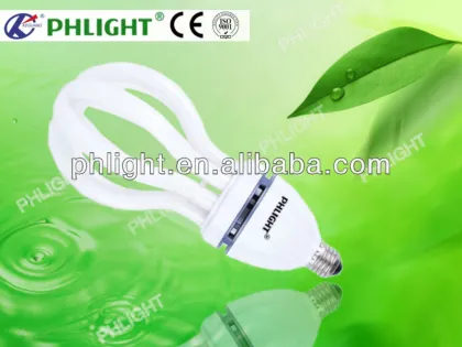 Promotion! 2013 lighting + globe snow white 17mm 105W 4U Lotus Energy Saving Light Made In China