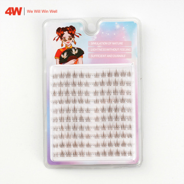Ten-Row Capacity Brown Segmented Fan Eyelashes for Eye Enhancement