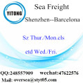 Consolidação de LCL do porto de Shenzhen a Barcelona