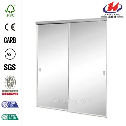Trim Line Beveled Mirror Bright Clear Sliding Door