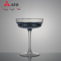 Lead free Crystal Blue Goblet Flutes Glasses