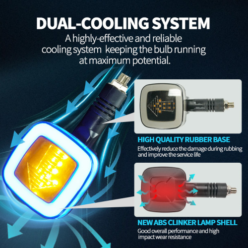 Motorcycle Custom Two-color Square Turn Signal Light