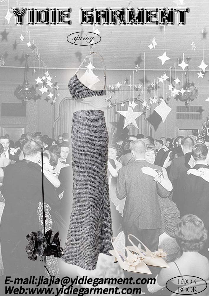 Tweed Metalizada Midi Dress Jpg