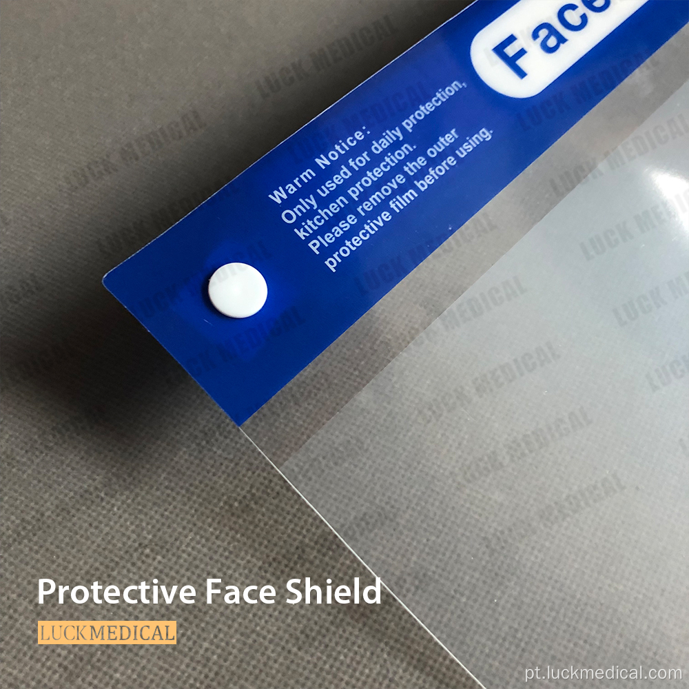 Máscara transparente de escudo reutilizável