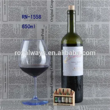 650ML BPA free colored glass wine bottles, plastic wine glass