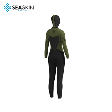 Seaskin Womens 5/4mm de neoprene com capuz