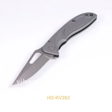 Aluminium handle pocket knife with black coated blade