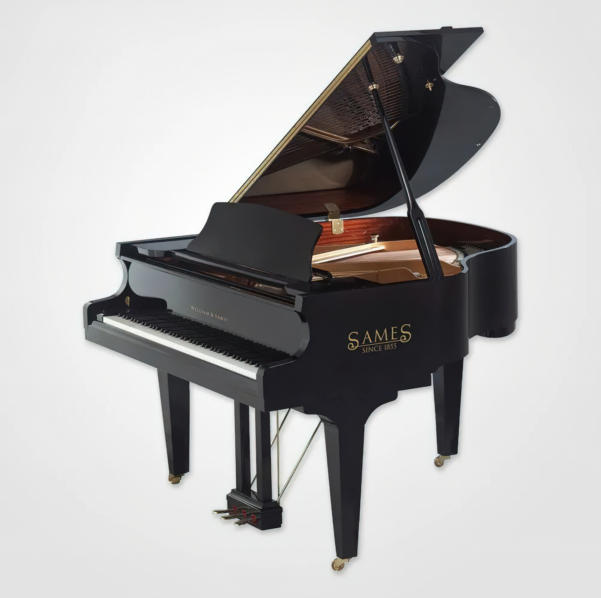 ویلیام Sames S150 Grand Piano سیاه جلا/صیقلی سفید/گردو مات 150 سانتی متر پیانو آکوستیک