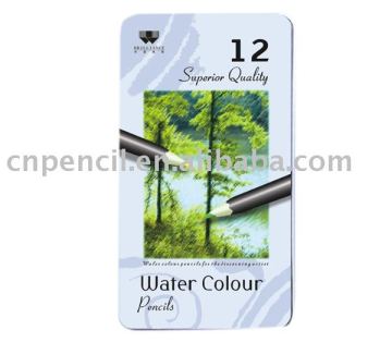 7\"12pcs water coloured pencil in metal box.