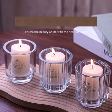 Luxury Vertical Striped Glass Candle Vessels & Lanterns