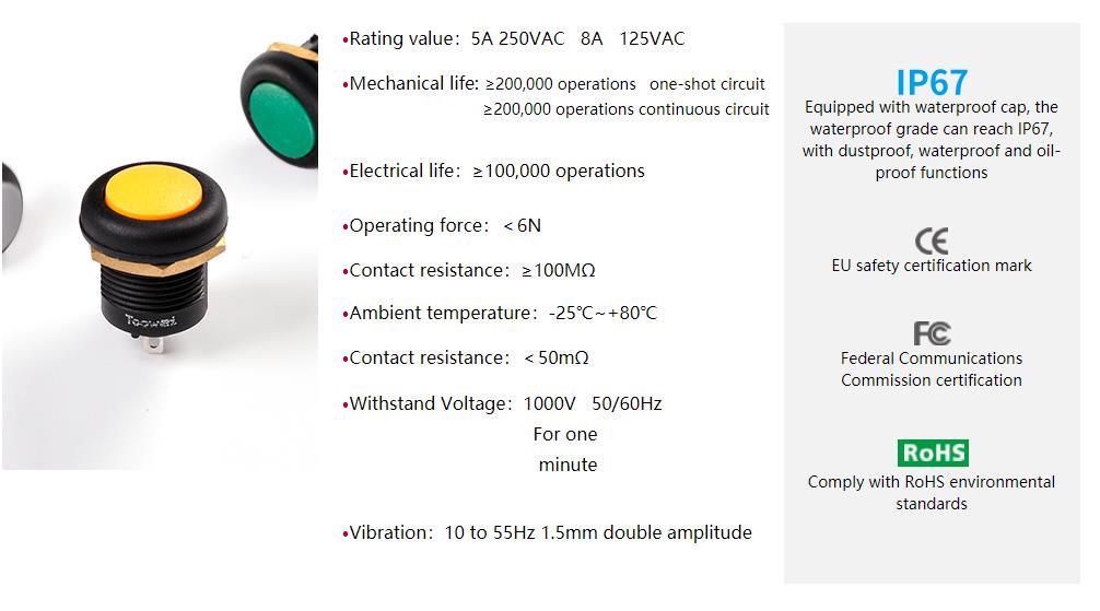 Double channel button switch with light