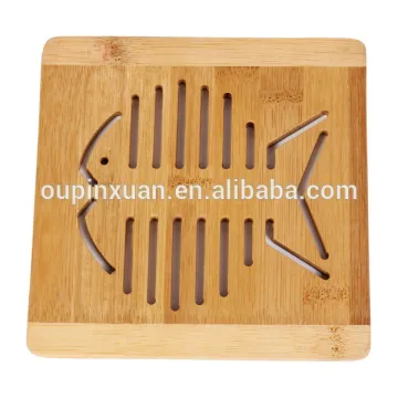 Fish shaped bamboo cup heat protection mat
