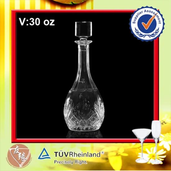 900ML Round Premium Decanter Glass Bottle With Cork