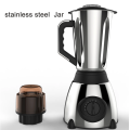 Stainless steel blender with glass jar