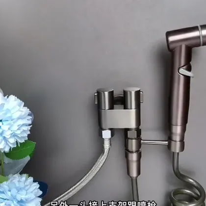 Household Copper Toilet Spray Gun Set with Angle Valve Faucet