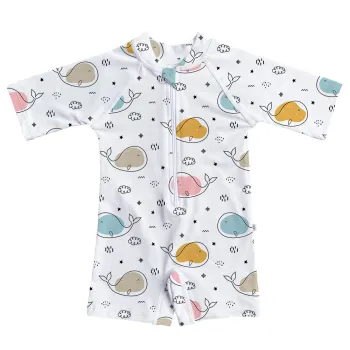 Customized Washable Baby Toddler Unisex Swimsuit Zipper Print Bodysuit for Beach
