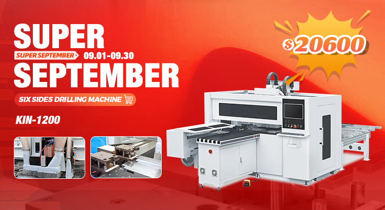 KINCNC Furniture Wood Processing 6-Sided CNC Drilling & Boring Machine for Cabinets, Doors, & Plywood Panels