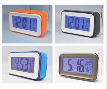 Plastic Square Shape And Larger Screen Lcd Digital Desk Calendar With Alarm Clock