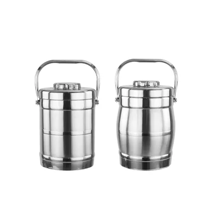 Stainless Steel Drum and Pillar Thermos Tiffin Box / Insulated Lunch Box