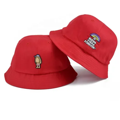 Custom Summer Hats 2021: Trendy Name Brand Pink Bucket Hat with Logo